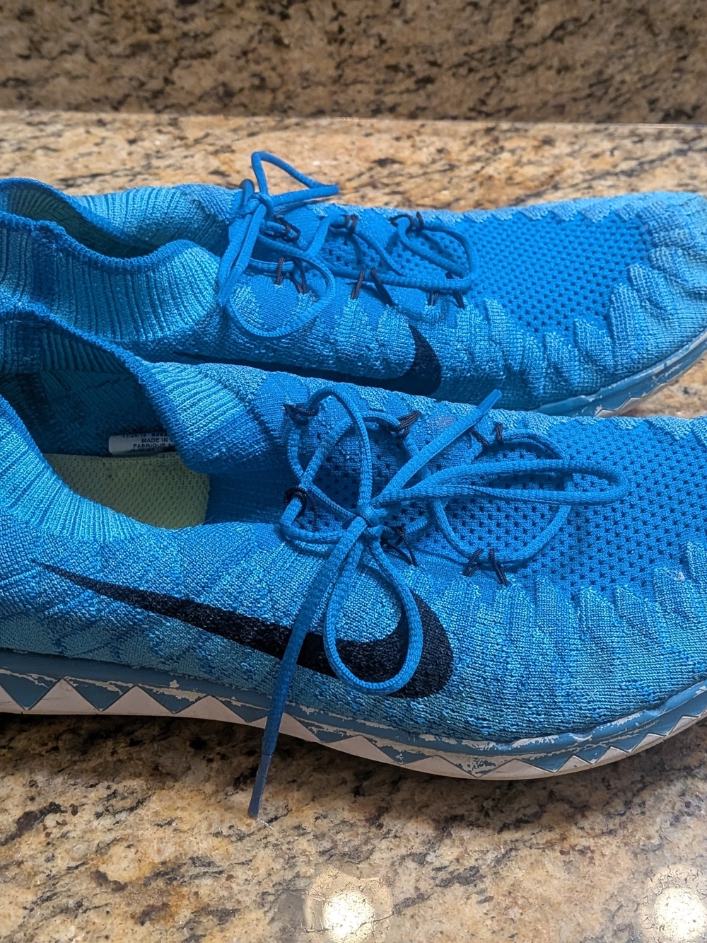 Nike Men's Blue Flyknit Running Shoes Size 10